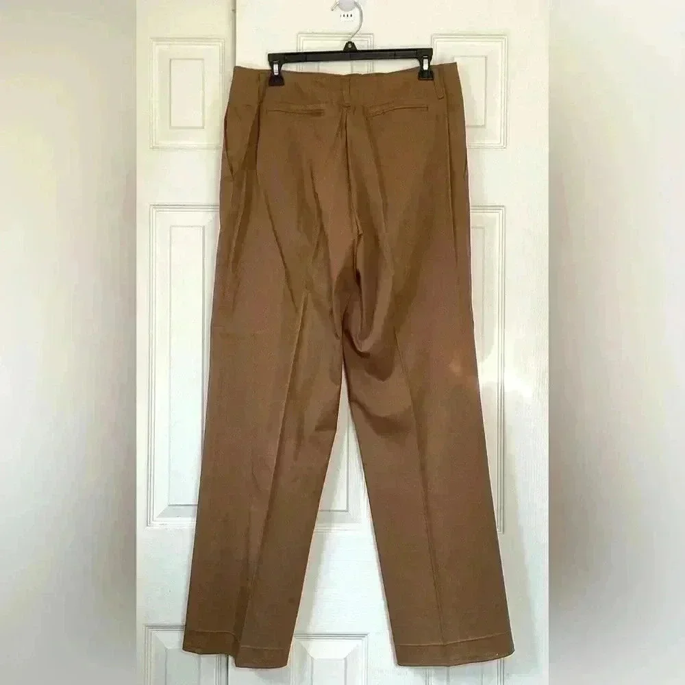 Anne Klein stretchy Womens  2-pc Suit, Brown 3/4 Sleeve Jacket& Pants  Size 10